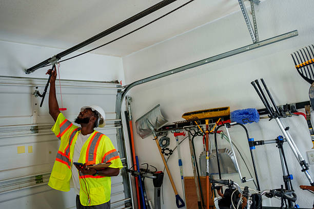 Professional Garage Door Panel Replacement technician working in Omega, GA